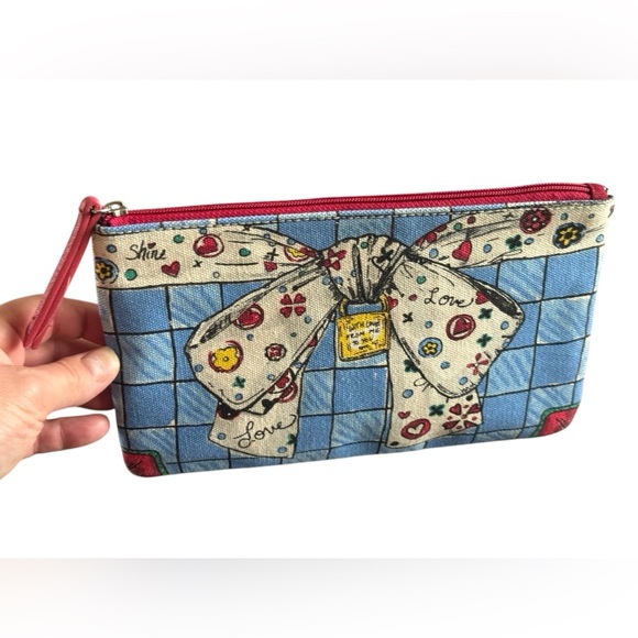 Brighton With Love From Me To You Canvas Zippered Cosmetic Make-Up Case Bag - Picture 5 of 7